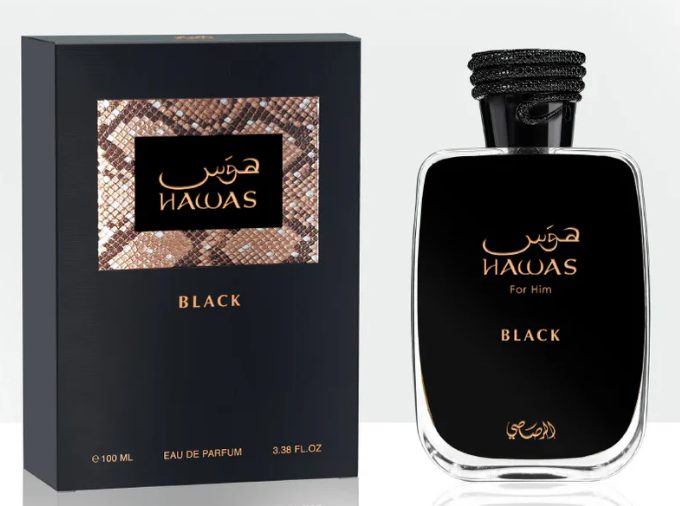 Hawas black for him by Rasasi eau de parfum 3.4floz/100ml