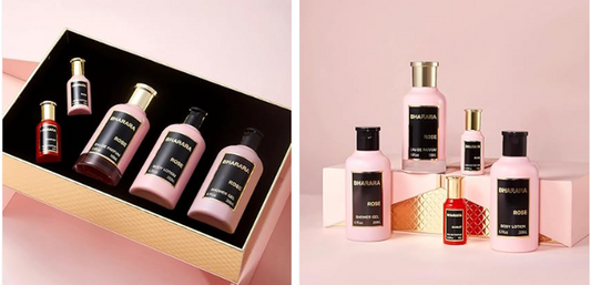 BHARARA Rose luxury gift set EDP by Bharara 3.4floz/100ml, body lotion, shower gel