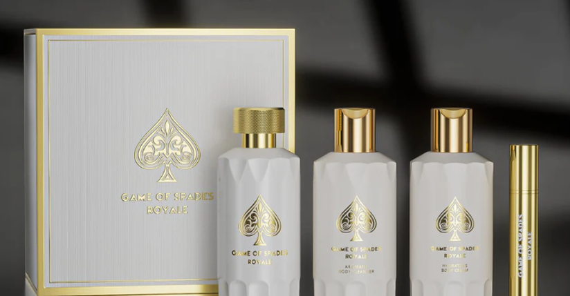 Game Of Spades Royale Jo Milano Set 4 PCS PARFUM, BODY WASH, CREAM AND ATOMIZER