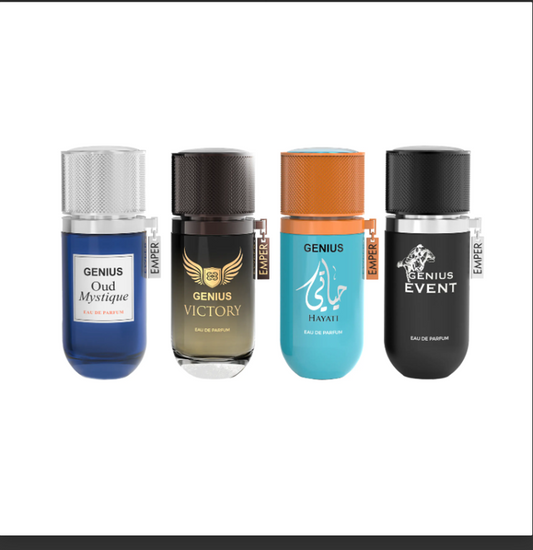 Set GENIUS for men by Emper edp include Genius Event, Victory, Hayati, Oud Mystique 25ml each