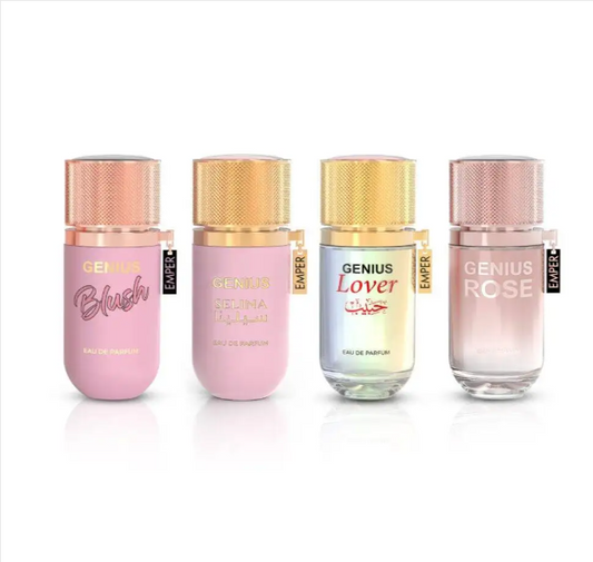 Set GENIUS for women by Emper edp include Genius Blush, Selina, Lover, Rose 25ml each